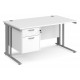 Maestro Cable Managed 800mm Desk with Two Drawer Pedestal